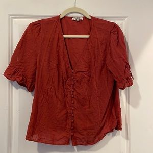 Red dotted madewell blouse
